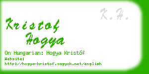 kristof hogya business card